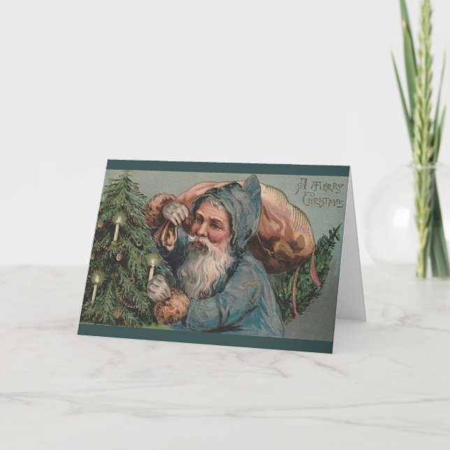 Carte de voeux de Noël du Père Noël victorien (Devant)