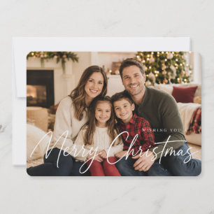 Carte de vœux de Noël élégante avec photo de famil