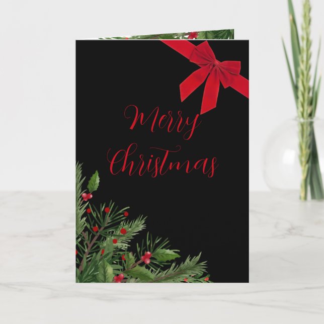 Carte de vœux de Noël élégante pliée (Devant)