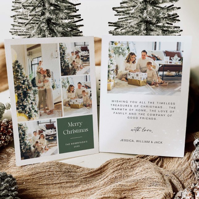 Carte de vœux de Noël élégante pour famille avec p (Créateur téléchargé)