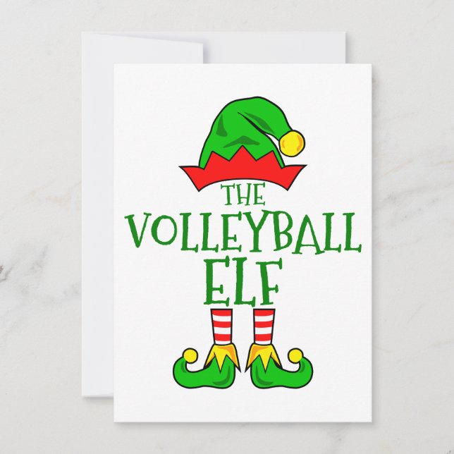 Carte de voeux de Noël Elf Volleyball (Devant)