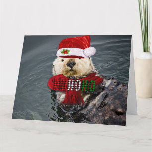 Carte de voeux de Noël en Otter de mer