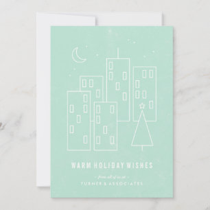 Carte de vœux de Noël en ville - Menthe
