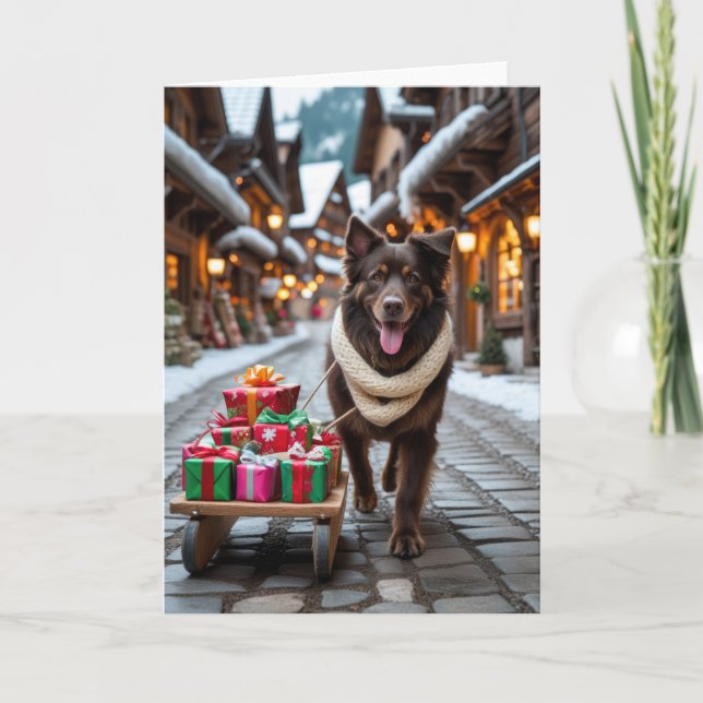 Carte de voeux de Noël Entlebucher Mountain Dog (Devant)