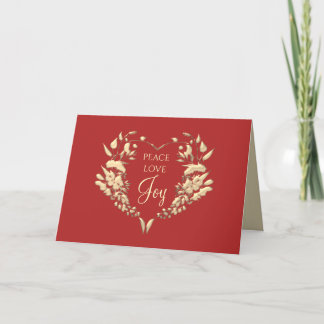 Carte de vœux de Noël entreprise Joie Rouge Or