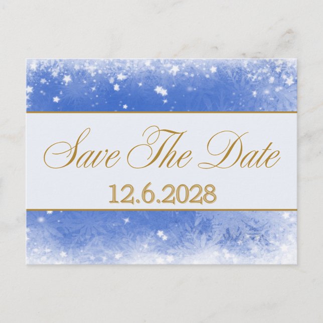 Carte de vœux de Noël Entreprise Save Date Blue Go (Devant)