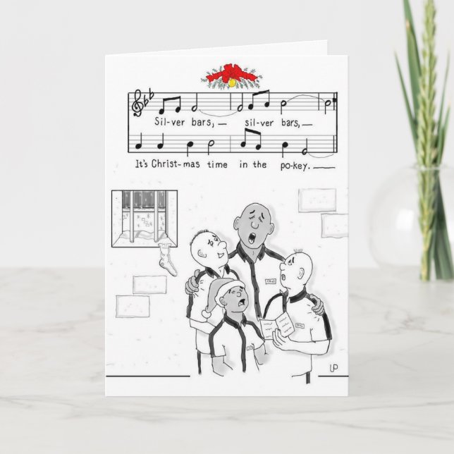 Carte de voeux de Noël et Enveloppe "Argent Bars" (Devant)