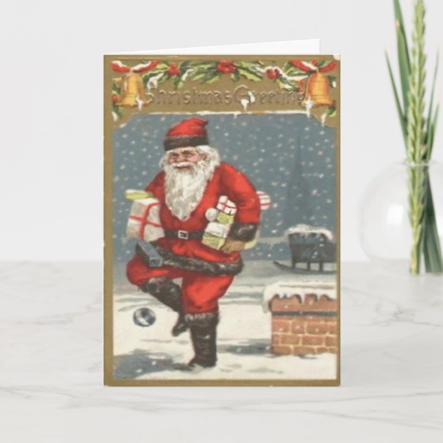 Carte de voeux de Noël Eve Père Noël (Devant)