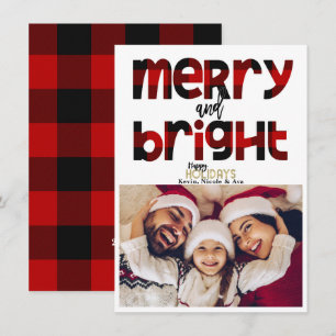 CARTE DE VŒUX DE NOËL FAMILIALE MERRY & Bright