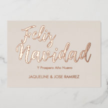 Carte de vœux de Noël Feliz Navidad avec feuille d