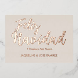 Carte de vœux de Noël Feliz Navidad avec feuille d