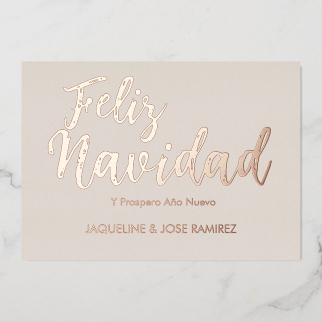 Carte de vœux de Noël Feliz Navidad avec feuille d (Recto)