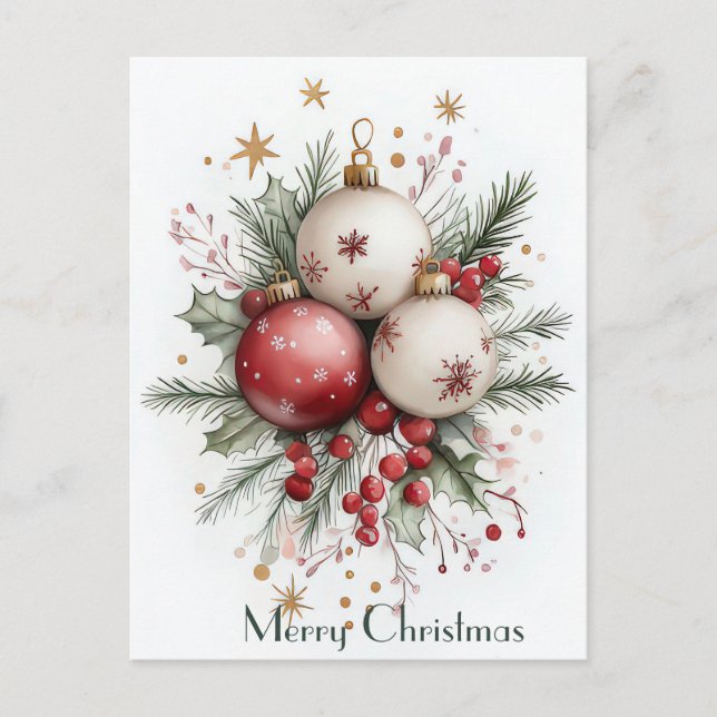 Carte de vœux de Noël festive et élégante (Devant)