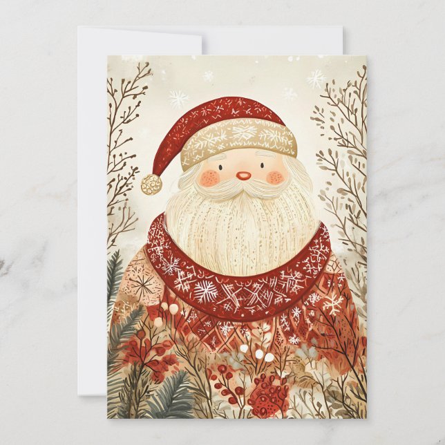 Carte de voeux de Noël Festive Santa Claus (Devant)