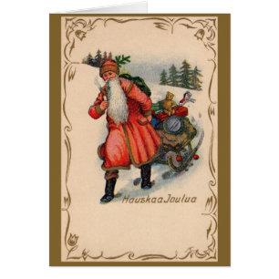 Carte de voeux de Noël finlandais vintage