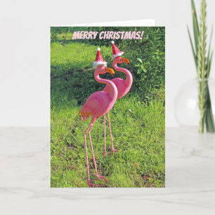 Carte de voeux de Noël Flamant rose amusant!