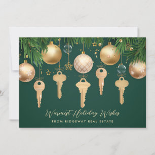 Carte de vœux de Noël Golden Keys Real Estate