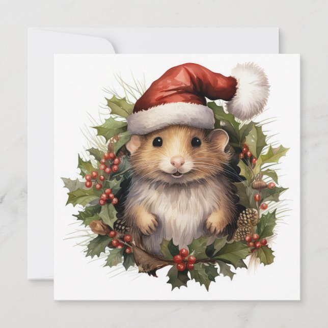 Carte de voeux de Noël Hamster (Devant)