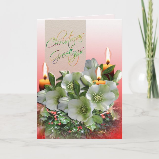 Carte de voeux de Noël - Hellebores (Devant)