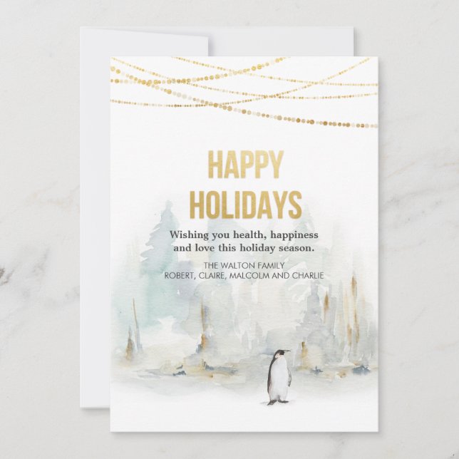 Carte de voeux de Noël hiver Watercolor (Devant)