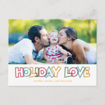 Carte de vœux de Noël Holiday Love Merry & Bright