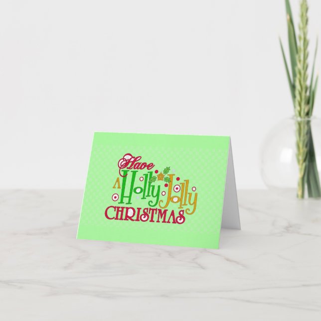 Carte de voeux de Noël Holly Jolly (Devant)