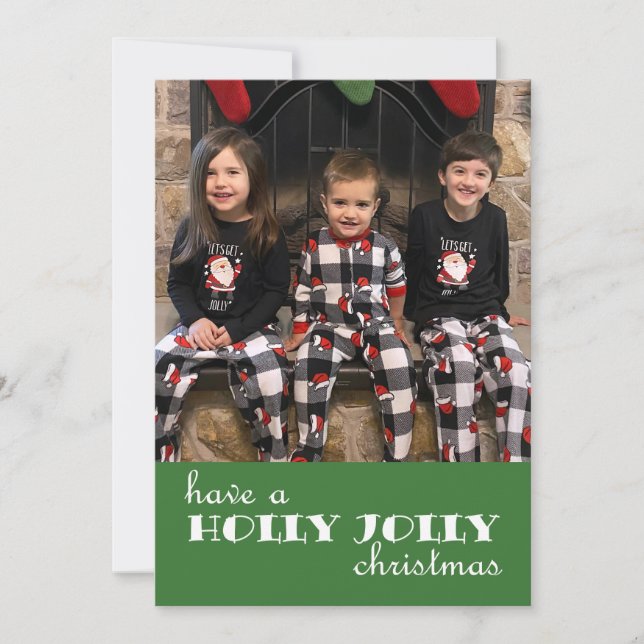 Carte de voeux de Noël Holly Jolly (Devant)