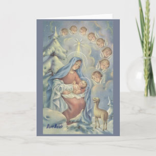 Carte de voeux de Noël italienne religieuse vintag