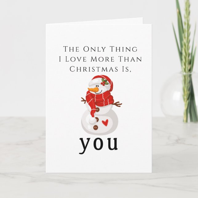 Carte de vœux de Noël Je veux que vous Bonhomme de (Devant)