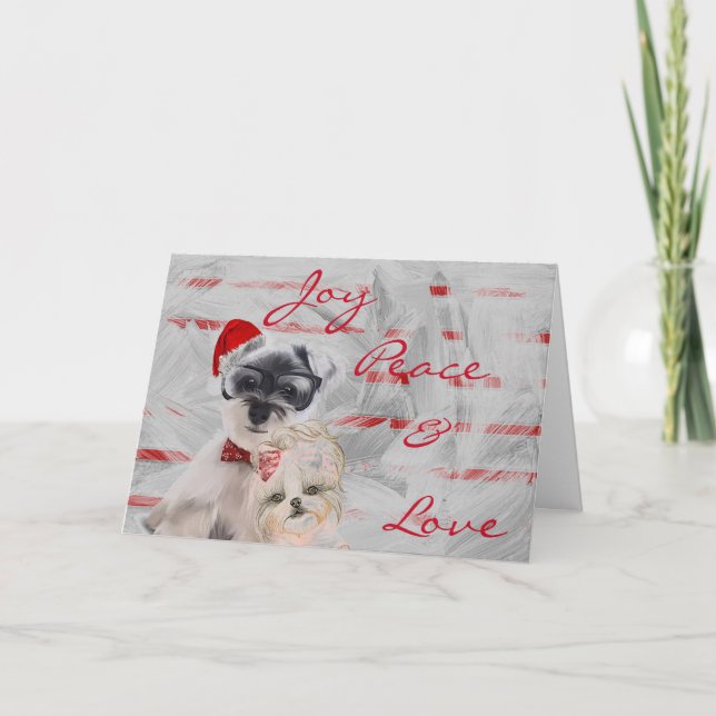 Carte de voeux de Noël "Joy Peace & Love" (Devant)