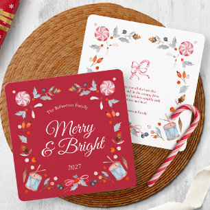 Carte de vœux de Noël Joyeuse et Lumineuse