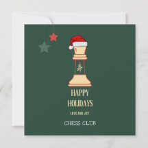 carte de vœux de Noël joyeuse fête du club d'échec