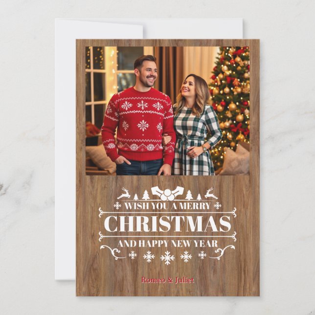 Carte de vœux de Noël Joyeuse Photo (Devant)