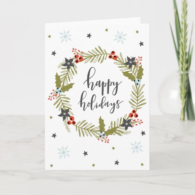 Carte de voeux de Noël "Joyeuses fêtes" (Devant)