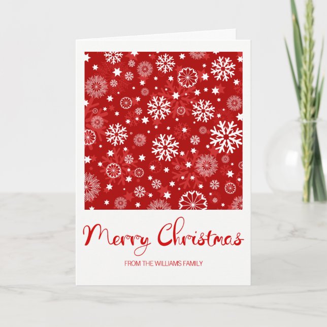 Carte de voeux de Noël Joyeux Feu de neige rouge m (Devant)