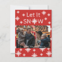 Carte de vœux de Noël Let It Snow