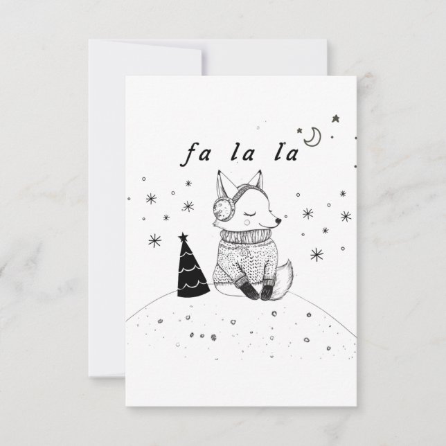 Carte de voeux de Noël Little Fox (Devant)