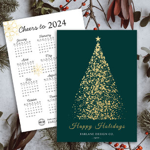 Carte de vœux de Noël Logo Entreprise Calendrier 2