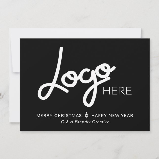 Carte de vœux de Noël moderne avec logo/photo d'en (Devant)