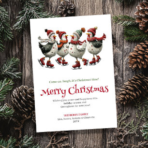 Carte de vœux de Noël modifiable Quirky Chickens