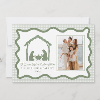 Carte de vœux de Noël Nativité, Photo de famille p
