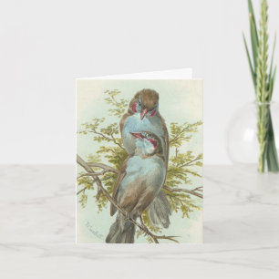 Carte de vœux de Noël Oiseaux Vintage