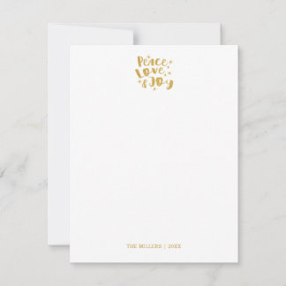 Carte de vœux de Noël Paix Amour Joie