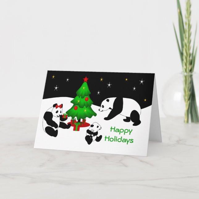 Carte de voeux de Noël Panda (Devant)