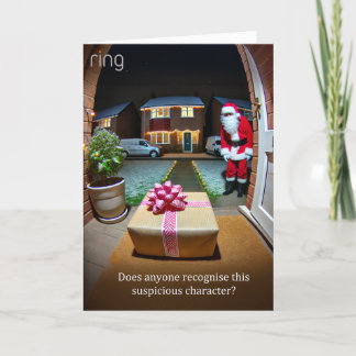 Carte de voeux de Noël Père Noël 2024 suspecte