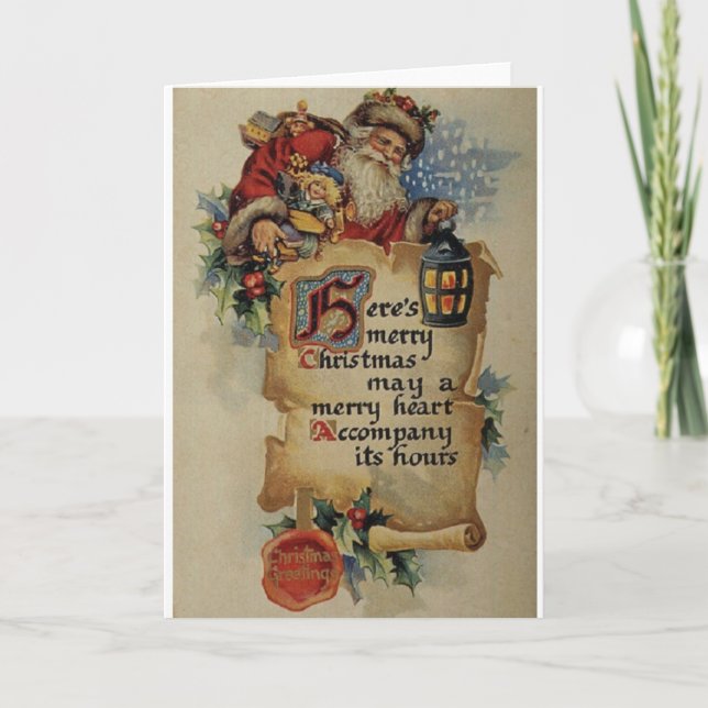 Carte de voeux de Noël Père Noël de Victoria (Devant)