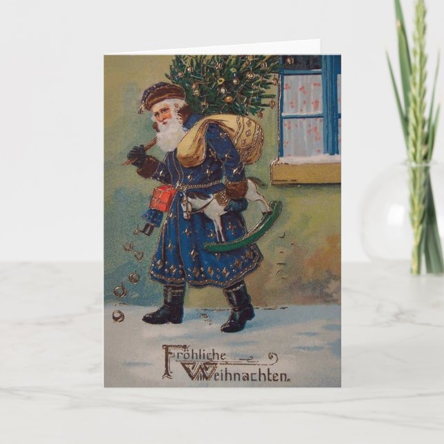 Carte de voeux de Noël Père Noël vintage (Devant)