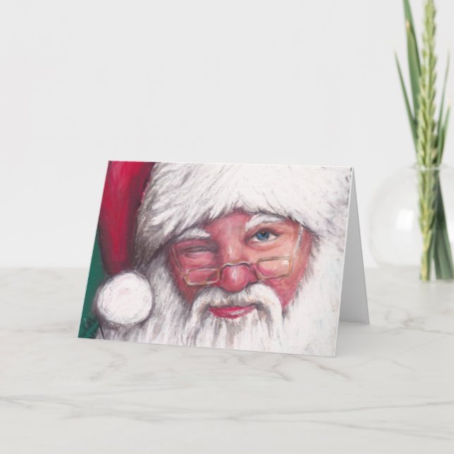 Carte de voeux de Noël père Noël Wink (Devant)