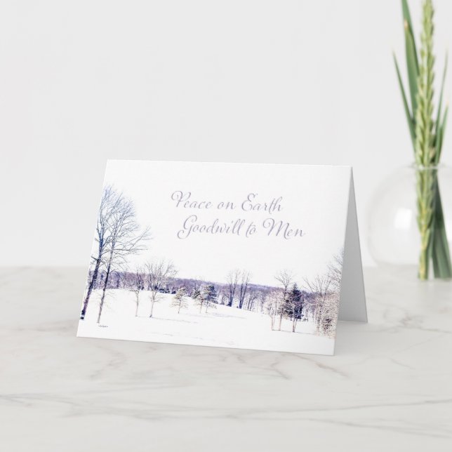 Carte de vœux de Noël/Période des Fêtes Scène hive (Devant)