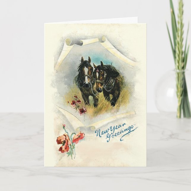 Carte de voeux de Noël personnalisée pour les chev (Devant)
